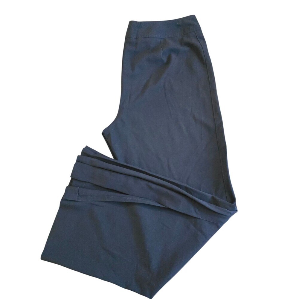 Versailles Wide Leg Dress Pants Womens Size 14 Black Side Slit - Picture 6 of 9